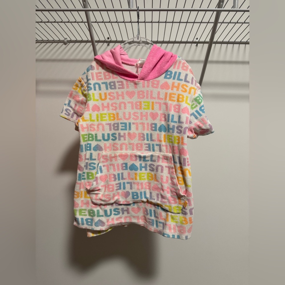 Billieblush Multicolor Logo Print Swim Coverup Terry Size 6